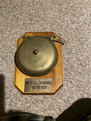 Vintage Brass Boxing Ring Bell,  School Bell,  Spring Action Great.