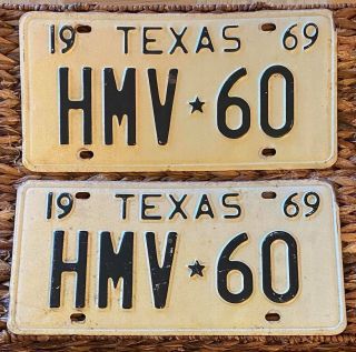 Texas 1969 License Plate Pair Hmv - 60
