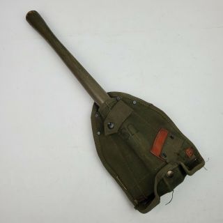 Vintage Military Us Wood 1952 Folding Trench Shovel Pick And Cover Hw