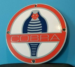 Vintage Ford Motor Co Porcelain Cobra Sales Service Gas Automobile Old Car Sign