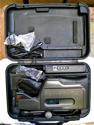 Panasonic Omnimovie Vhs Video Camcorder With Accessories Vintage