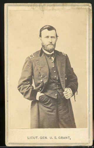 Cdv Photograph Ulysses S.  Grant As Lieutenent General Civil War