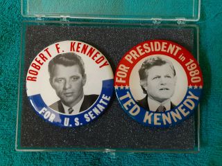 Robert (us Senate) & Ted Kennedy (president) Campaign Pins