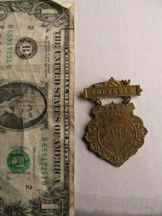 Rare Antique Civil War Gar Brass 2 - Piece State Encampment Medal,  Exonumia,  Gift
