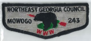 Mowogo Lodge 243 Early Oa Flap,  Northeast Georgia Council,