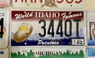 Idaho License Plate World Famous Potatoes Auto Tag 3440t