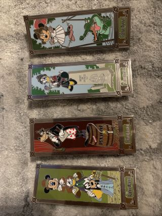 Set Of 4 Disney Haunted Mansion Stretching Room Pins 1st Release Mickey First