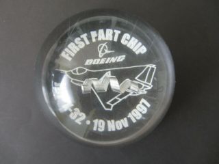 Boeing Jsf X - 32a First Part Chip Lucite Paperweight Experimental Aircraft Usaf