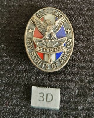 Vintage Type 3d Sterling Silver Eagle Boy Scout Hat Pin Medal Award Rank