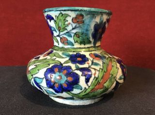 Jerusalem Armenian Pottery Iznik Style Vase Ohanessian? Palestine C1920