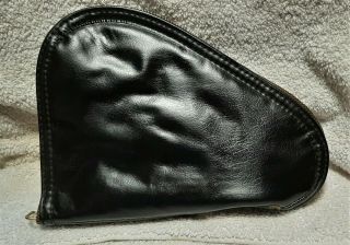 Vintage Browning Black Leather Pistol Case With Red Lining