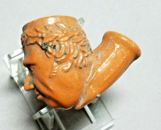 Antique Dug Civil War Red Glazed Zachary Taylor Face Clay Pipe