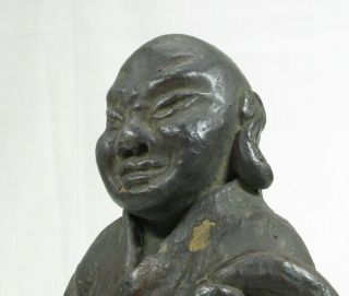 B908: Really old Japanese wooden statue of monk with wonderful atmosphere 2