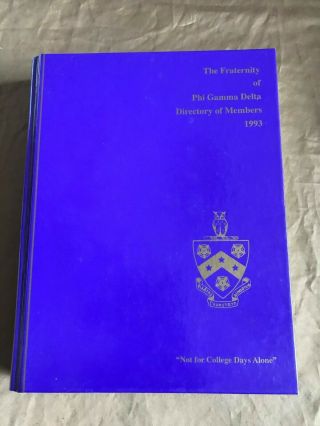 1992 The Fraternity Of Phi Gamma Delta Directory Of Members Hardcover