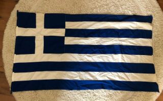 Vintage Greece Greek Flag 74 Cms Height X 130 Cms Long