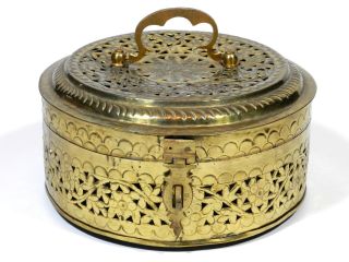 Vintage Brass Betel Nut Box Paan - Daan Complete Spice Asian