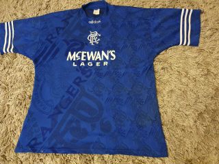 Rangers FC Vintage 1994/1996 Adidas Home Shirt - Large/XL - 44/46 2