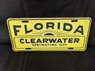 Embossed Steel Clearwater Florida Springtime City Booster License Plate Sign