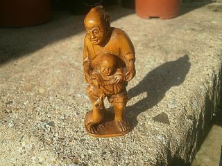 2 Hand Carved Wood Netsuke As Per Descriptions And Photos,  Customers Request