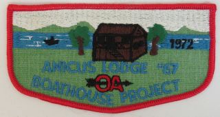 Oa Anicus Lodge 67 1972 Boathouse Project F1 Flap Red Bdr.  East Boroughs,  Pa [tk