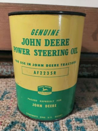 Vintage John Deere Power Steering Oil 1 Qt Can