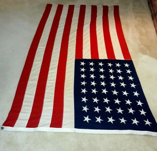 Vintage 48 Star American Flag Sewn Grommets Large Size 5 