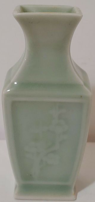 Antique Chinese Celadon Green Miniature 4 " Porcelain Collectable Small Vase