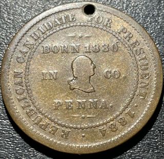 1884 James G.  Blaine Republican Presidential Campaign Political Token Medal Coin
