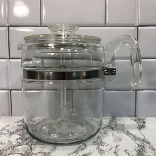 Vintage Pyrex Flameware Glass Percolator 9 Cup Coffee Pot 7759 - B Complete