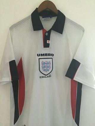 Vintage England 1998 world Cup Home Football Shirt SIZE XL 3