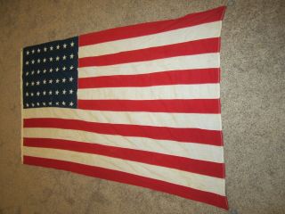 Vintage 48 Star American Flag Weighted Corners Large Size 7 