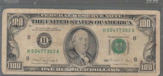 1990 (h) $100 One Hundred Dollar Bill Federal Reserve Note St.  Louis Vintage