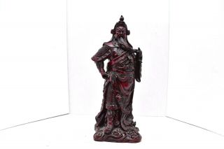 15 " Chinese Solid Resin Warrior War God Guanyu Guangong Statue Vintage Heavy