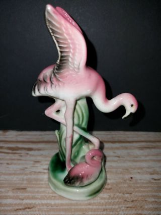 Vtg Pink Flamingo Figurine Mid Century Modern Ceramic California Pottery Maddux?