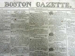 1806 Newspaper With The Death & Obituary Of Revolutionary War Hero Henry Knox