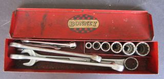 Vintage Bonney Whitworth Socket & Wrench Set Classic British Motorcycle Auto Car