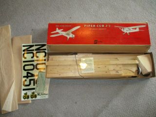 Vintage Sterling Models Piper Cub J - 3 Unbuilt Balsa Airplane Model Kit