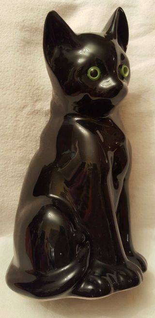 Vintage Black Ceramic/ Porcelain Cat Figurine/figure