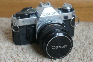 Vintage Canon Ae - 1 Program 35mm Slr Film Camera Canon 35mm Fd Lens Made In Japan