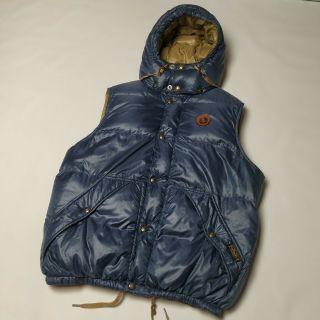 Vintage Polo Ralph Lauren M Expedition Down Vest Puffer Blue Hooded