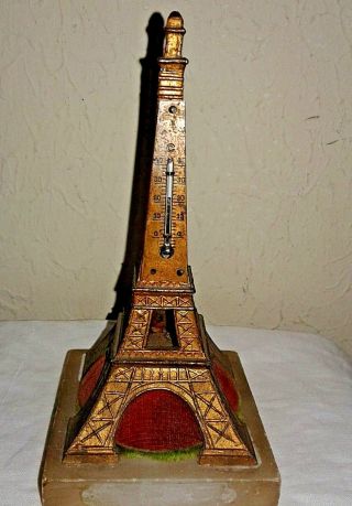 Vintage Antique Eiffel Tower,  Paris Thermometer Pin Cushion