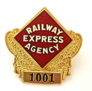 Antique Railway Express Agency Hat Badge 1001