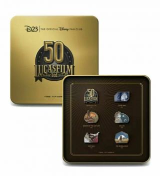 Disney D23 Exclusive Lucasfilm 50th Anniversary Limited Edition 6 Pin Tin Set