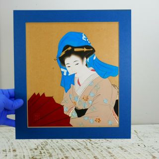 Antique Vtg Chinese Seal Geisha Ink Painting Portrait 印章 Old Asian Oriental