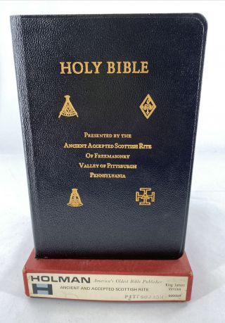 Holy Bible Masonic Ancient Accepted Scottish Rite Pittsburgh Holman Lth