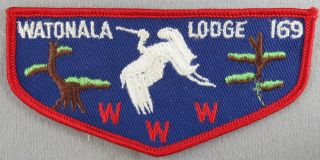 Oa Watonala Lodge 169 F3 Flap Red Bdr.  Pushmataha Area [tk - 719]