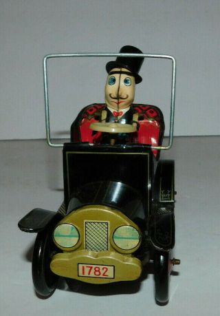 Neat Vintage Ko Japan Tin Wind Up Toy Mystery Jalopy With 1782 On Plate