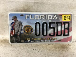 March 2018 Florida The American Legion License Plate