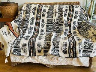 Vintage Fulani Khasa Ethnic Wedding Blanket Handwoven African Tribal Throw Boho