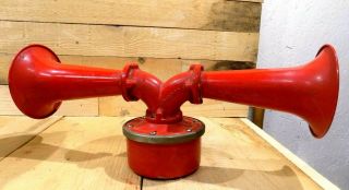 Rare Double Horn Simplex 4030 - 2b Fire Alarm Air Raid Siren - Vintage